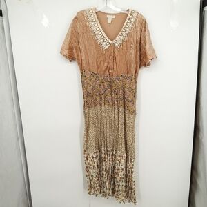 Lew magram vintage ditzy floral cottage maxi dress sz xl